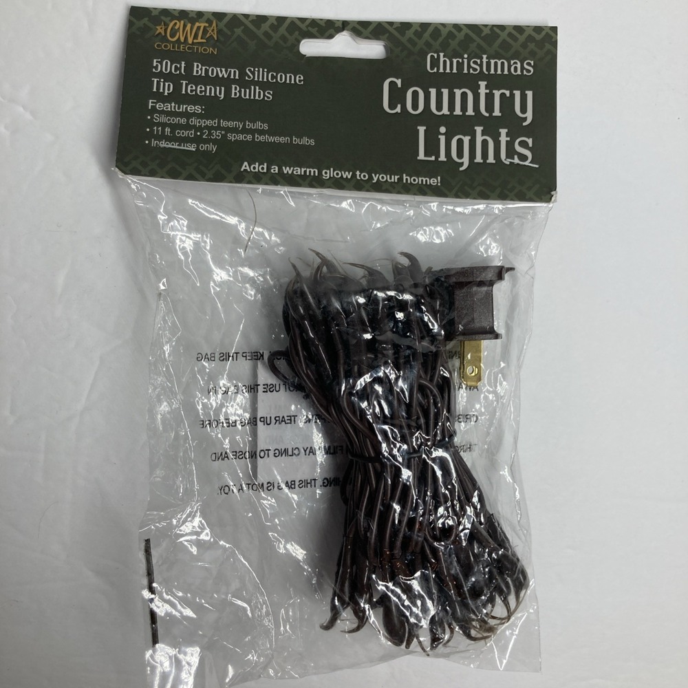 CWLA Collection Christmas String Lights 100 Count Brown Cord Indoor/Outdoor UL